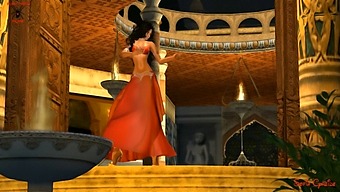 Red-Bellied Belly Dancer In Fantasy Video