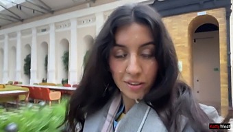 Public Shopping Mall Cumwalk With Mouth And Facial